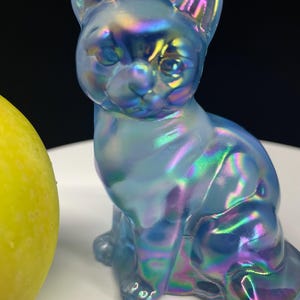 フェントン社の花柄・緑色ガラス猫 Fenton Glass Cat Figurine - Etsy