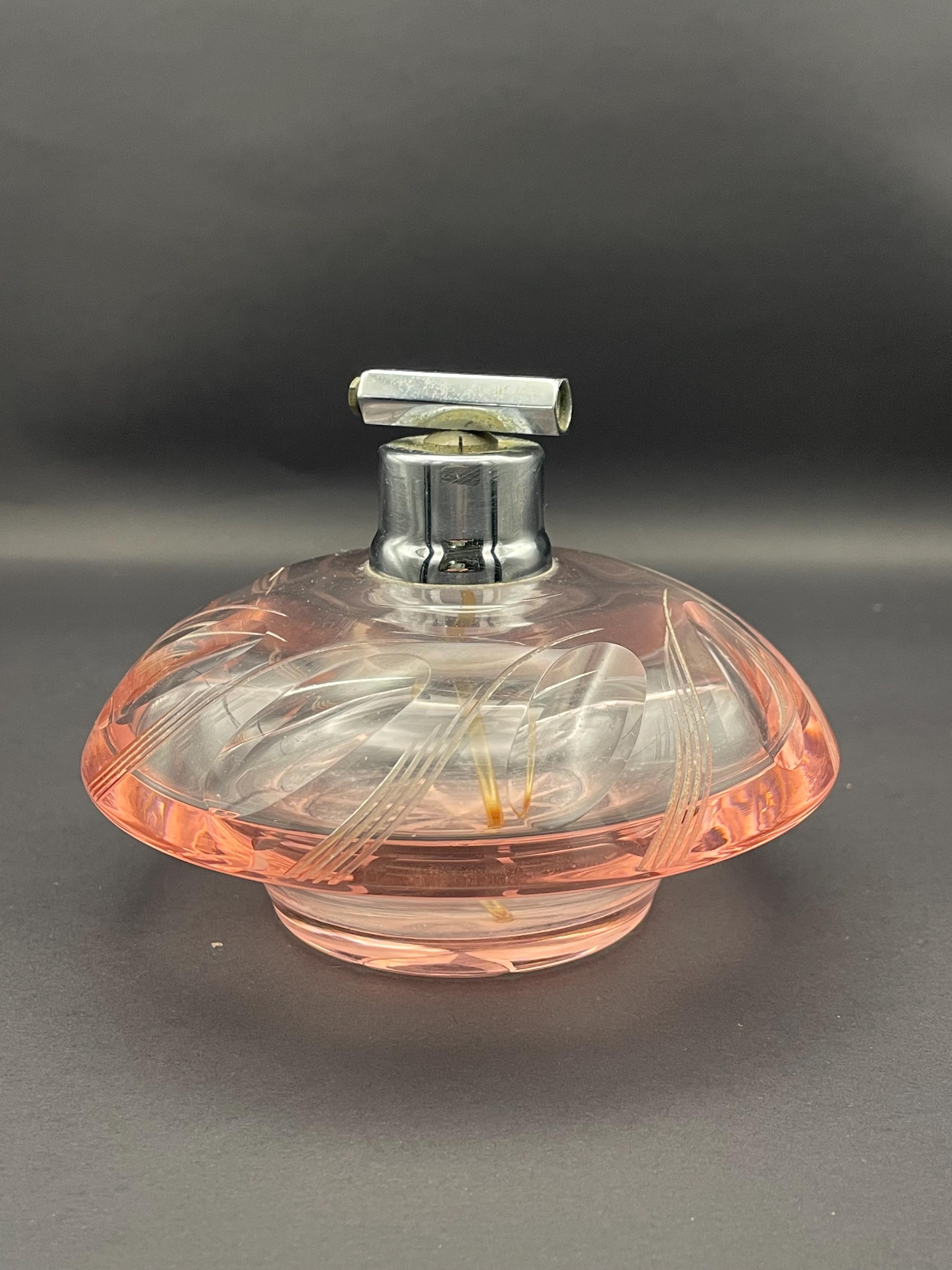 Vintage Pink Glass Perfume Bottle - Etsy