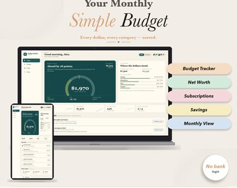 Simple Budget Planner Monthly Budget Template Paycheck Budget Weekly Financial Planner Biweekly Budgeting Spending Tracker No Google Sheets