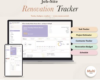 Renovation Tracker Template Home Renovation Cost Schedule Remodel Budget Planner Project Estimator Contractor Tracker No Google Sheets