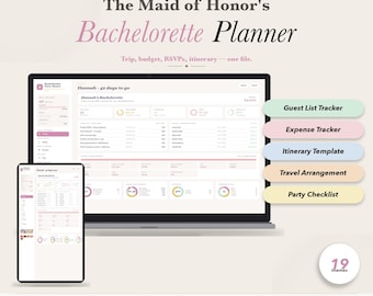 Bachelorette Party Planner Maid of Honor Plan Guest List Template Bachelorette Trip Itinerary Hens Party Budget Tracker No Google Sheets