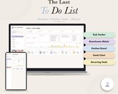 To Do List Template Task Tracker Eisenhower Matrix Kanban Board Gantt Chart Daily Task Tracker Recurring Tasks Productivity Planner No Excel