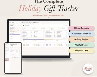 Christmas Gift Tracker Holiday Gift Planner Template Gift List Template Christmas Card Tracker Gift Budget Planner Wishlist No Google Sheets