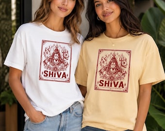 Shiva T-shirt, hindoeïstische mythologie heer van transformatie, spirituele Indiase god grafische klassieke uniseks shirt