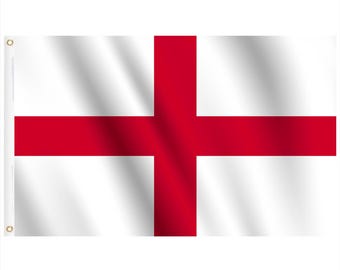 Large England Flag, St George's Cross Polyester Banner with Brass Eyelets