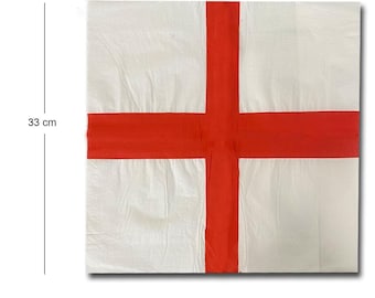 Servilletas de papel estampadas de San Jorge – Artículos para fiestas de Inglaterra, Celebraciones de la Copa del Mundo (33 cm)