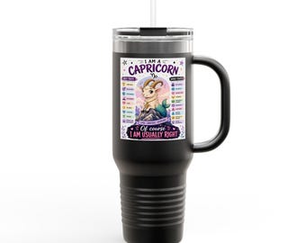 Taza de viaje "Soy Capricornio" / Vaso térmico de 40 oz