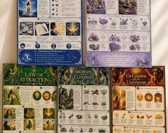 Spiritual Starter Bundle – Manifestation, Law of Attraction, Sacred Space, Smudging (5 Printable Guides)