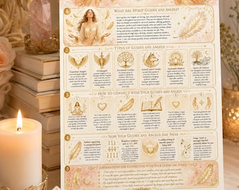 Spirit Guides and Angels Connection Guide – Illustrated A4 Reference (Digital Download)