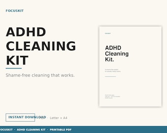 ADHD-reinigingsset, planner voor thuisreset zonder schaamte (pdf-download)