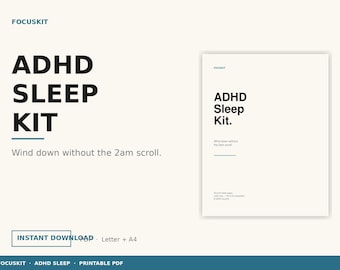 ADHD-slaappakket, afbouwroutine, racegedachten, pdf voor het slapengaan (directe download)