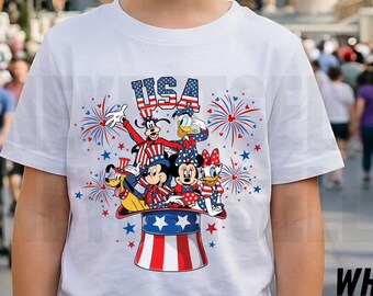 Custom Disney Personalized Family Shirt, Disneyland T-shirt Men Women Kids Girl Toddler Baby, Disney 4th of July Shirt KD6