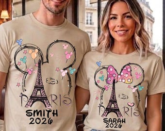 Disney paris shirts, Personalized Mickey Minnie Eiffel Tower Shirt, Family Matching Paris Shirt, disneyland Paris Shirts