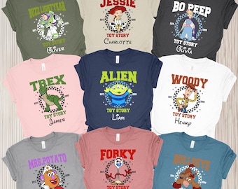 Personalized Group Matching Tee, Disney Custom Family Trip Shirt, Pixar Toy Story Tee, Toy Story Matching Shirt, Disney All Characters Shirt