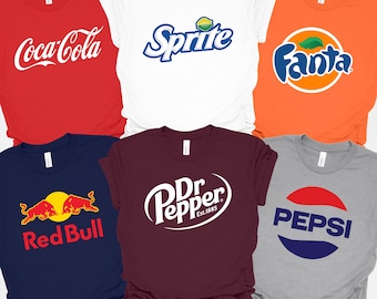 Koszulka z logo Dr Pepper, Koszulka Red Bull, Koszulka Coca-Cola, Koszulka Pepsi, Koszulka Fanta, Koszulka Sprite, Koszulka pasująca do grupy napojów gazowanych