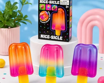 Nee Doh Nice Sicle Squishy Popsicle Toy – Juguete antiestrés con forma de helado suave para niños y adultos
