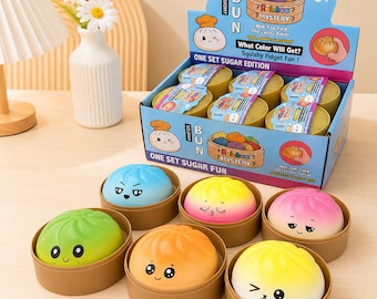 Bröd Squishy Leksak – Mjuk Färgglad Stresslindrande Klämleksak, Söt Sensorisk Fidget Present För Barn Och Vuxna