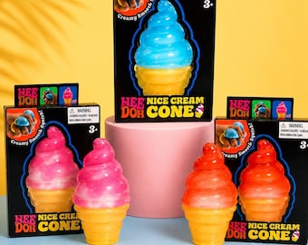 Juguete antiestrés con forma de helado Nee Doh: cono suave para aliviar el estrés, juguete sensorial para apretar, ideal para niños y adultos.