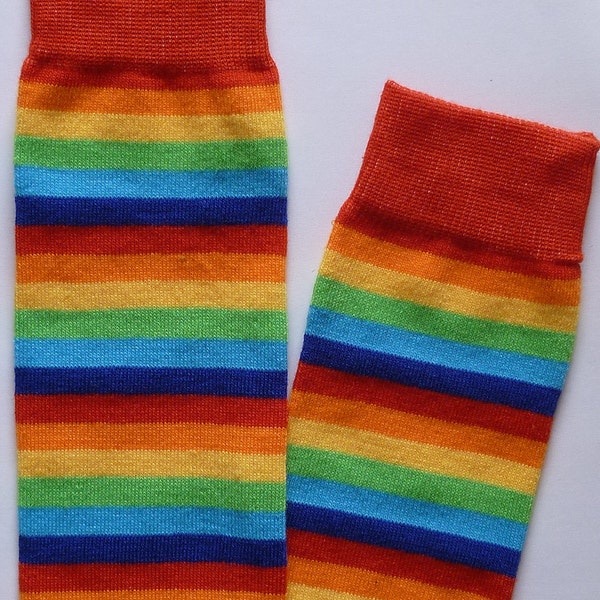 Rainbow Striped Infant Baby or Toddler Leg Warmers Leggings