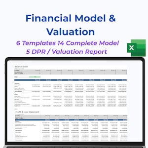 Financial Model & Valuation Excel Template | DCF, 3-Statement Projections, DPR Reports (Digital Download)