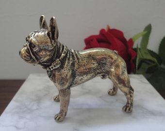Solid Brass French Bulldog Figurine Handmade Statue Dog Lovers Gifts