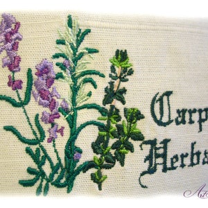 Embroidered Herb Pillow Carpe Herbas image 2