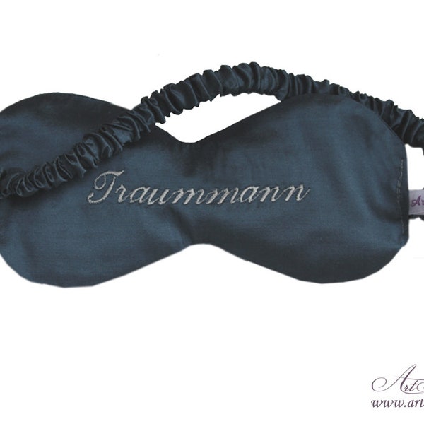 Silk sleep mask embroidered and with fragrant organic filling