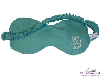 Bio-Schlafmaske Jade Bestickt mit Monogramm