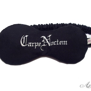 Precious embroidered sleeping mask Carpe Noctem with organic filling and fragrance