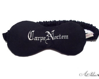 Precious embroidered sleeping mask Carpe Noctem with organic filling and fragrance