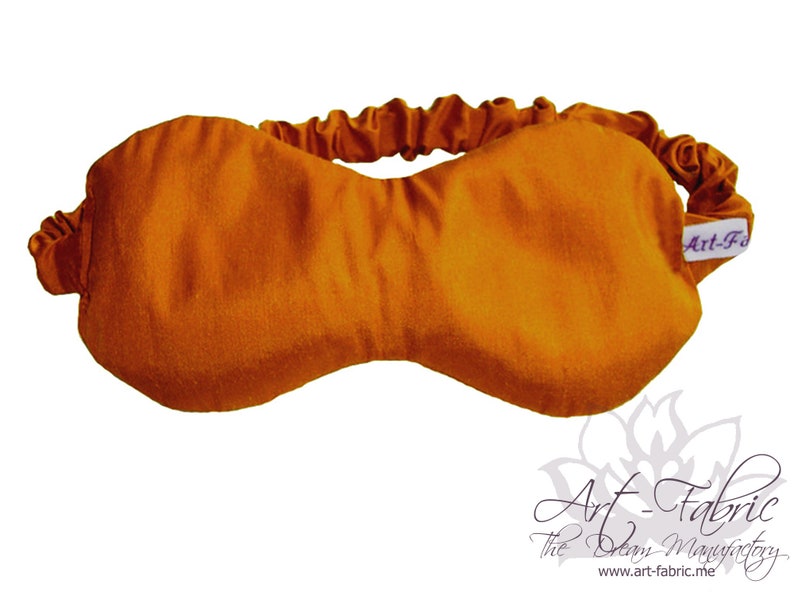Traum-Schlafmaske aus reiner Seide mit Bio-Füllung Orange