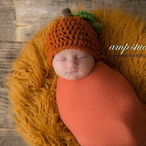 Crochet Baby Hat Fall Pumpkin Thanksgiving Photo Prop Infant Newborn Child