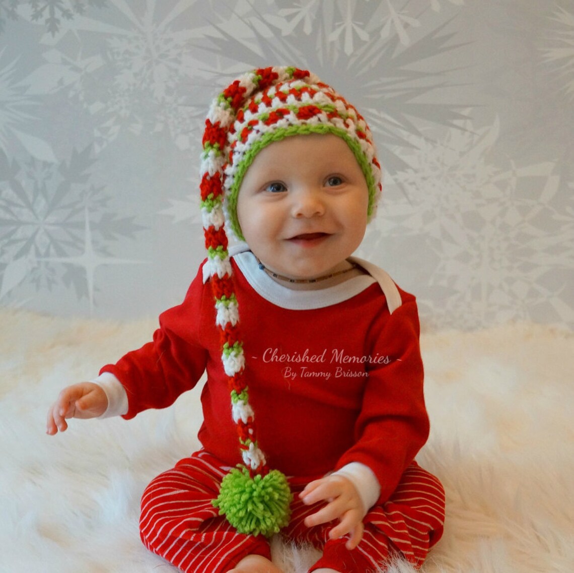 Crochet Baby Hat Elf Pixie Christmas Santa Photo Prop Red - Etsy