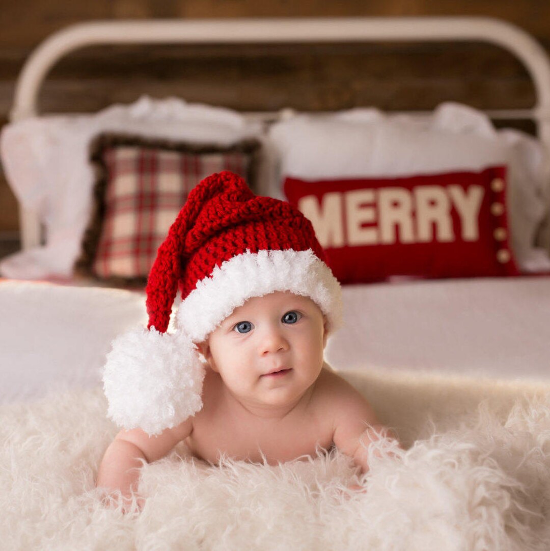 Crochet Baby Hat ,baby Christmas Hat ,READY TO Ship,baby Santa Hat