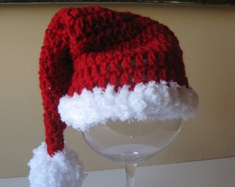 Crochet Baby Hat ,baby christmas hat,baby santa hat, baby boy santa, baby girl santa , Santa Christmas Infant Newborn Photo prop