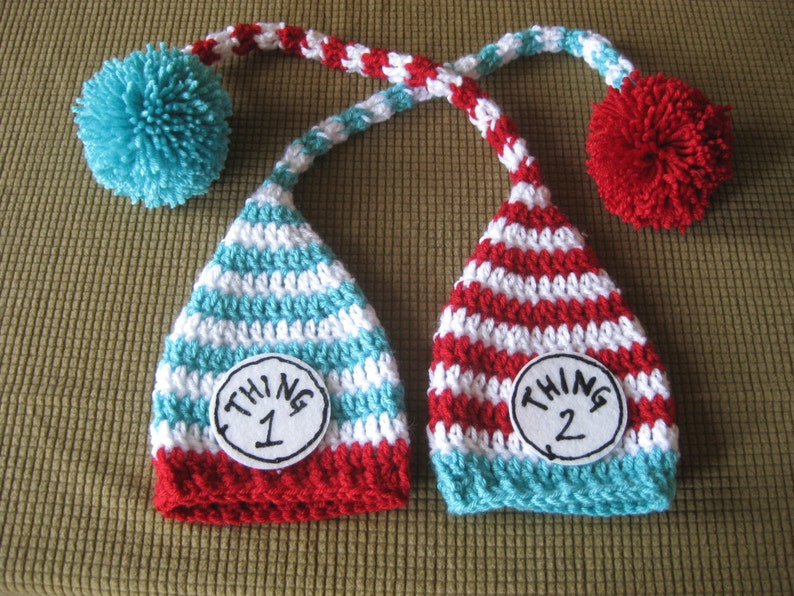 Crochet Baby Hat Two hats Elf Pixie StripedTwins image 4