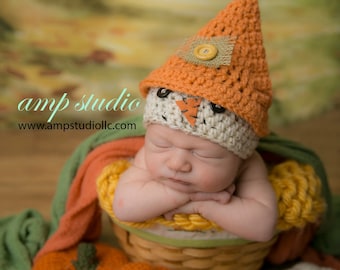 Crochet Baby Hat Fall  scarecrow halloween Thanksgiving Photo Prop Infant Newborn Child