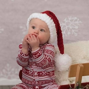 Crochet Baby Hat ,baby christmas hat ,READY TO SHIP,baby santa hat, baby boy santa, baby girl santa , Santa Christmas Newborn Photo prop image 2