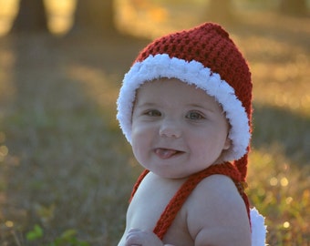Baby Santa Hat Crochet Baby Hat Santa with Diaper Cover Christmas baby boy baby girl