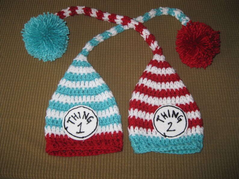 Crochet Baby Hat Two hats Elf Pixie StripedTwins image 3