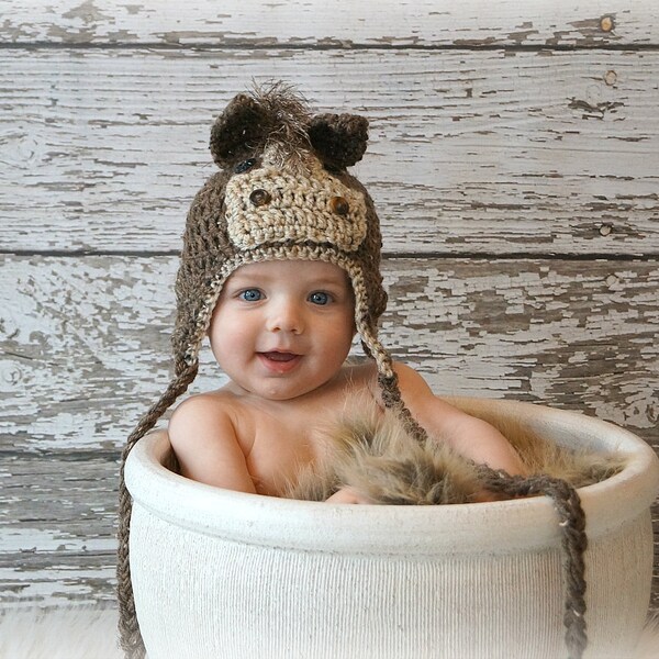 Crochet Horse Hat Etsy