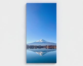 Mount Fuji Canvas Print – Japan Landscape Photography, Morning Reflection (12x24")
