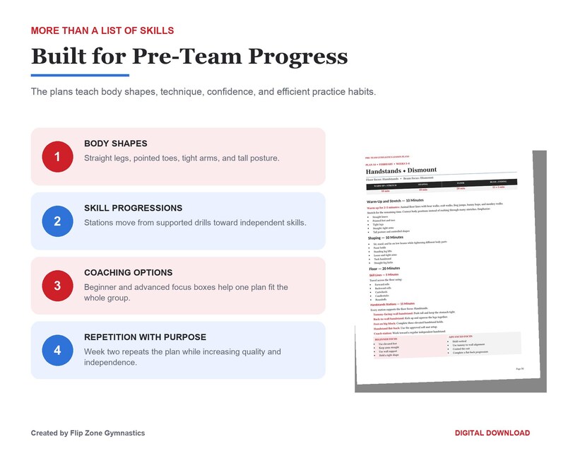 Pre-team Gymnastics Lesson Plans for Levels 1–2, 36-week Coaching ...