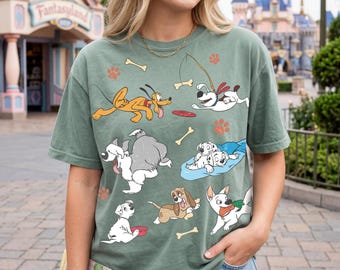 Disney Dogs Characters Play Watercolor Shirt, Retro 90s Disney Dogs Group Shirt, Disney Trip 2026 Shirt, Disney Puppies Tee, Dog Lover Gift