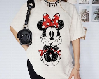 Retro Disney Classic Minnie Mouse Shirt, Minnie Shirt for Disneyland Trip, Disneyland Holiday Family Matching Shirt, Disney Minnie Gift Tee