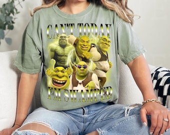 Can't Today I'm Swamped Shirt, Shrek Shirt, Fiona and Shrek Shirt, Shrek Sweatshirt, Comfort Colors Shrek Vintage T-Shirt, Shrek Funny Shirt