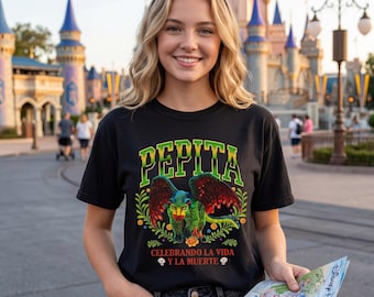 Pepita Celebrando La Vida Y La Muerte T-Shirt, Retro Disney Coco Alebrije Watercolor Shirt, Pixar Pepita Mexican Folk Art Tee, Gift For Kids