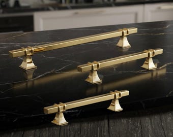 Poignées d'armoires Poignées de tiroirs Or noir carré en T Bar pour armoires de cuisine Commode pour meubles Bouton de poignée Quincaillerie 1363