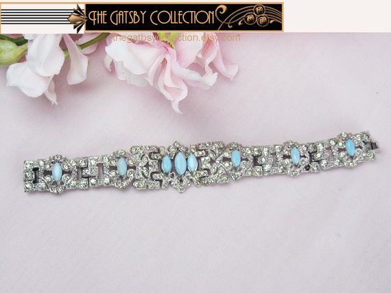 Art Deco Bracelet Vintage Rhinestone 1920s 1930s A