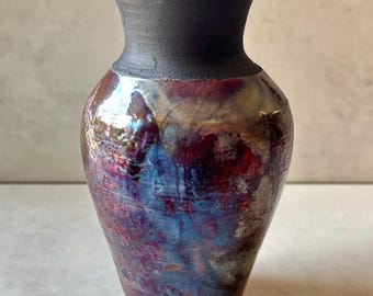 Small Decorative Raku Pottery Vase